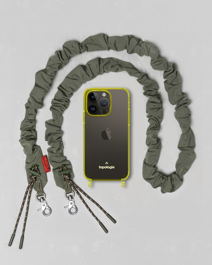 Verdon Phone Case / Neon Yellow / Bungee Strap Army Green