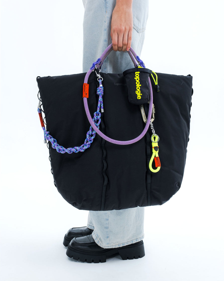 Cloud Tote / Black (Tech Sateen) / 10mm Rope Loop / Cyber Lattice