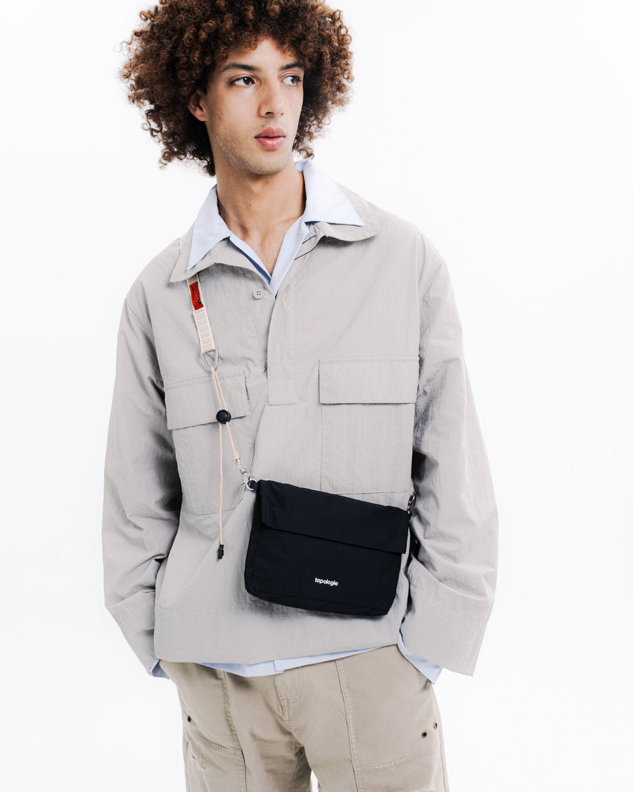 Musette Small / Black (Tech Sateen) / 20mm Sling / Moss Stripe