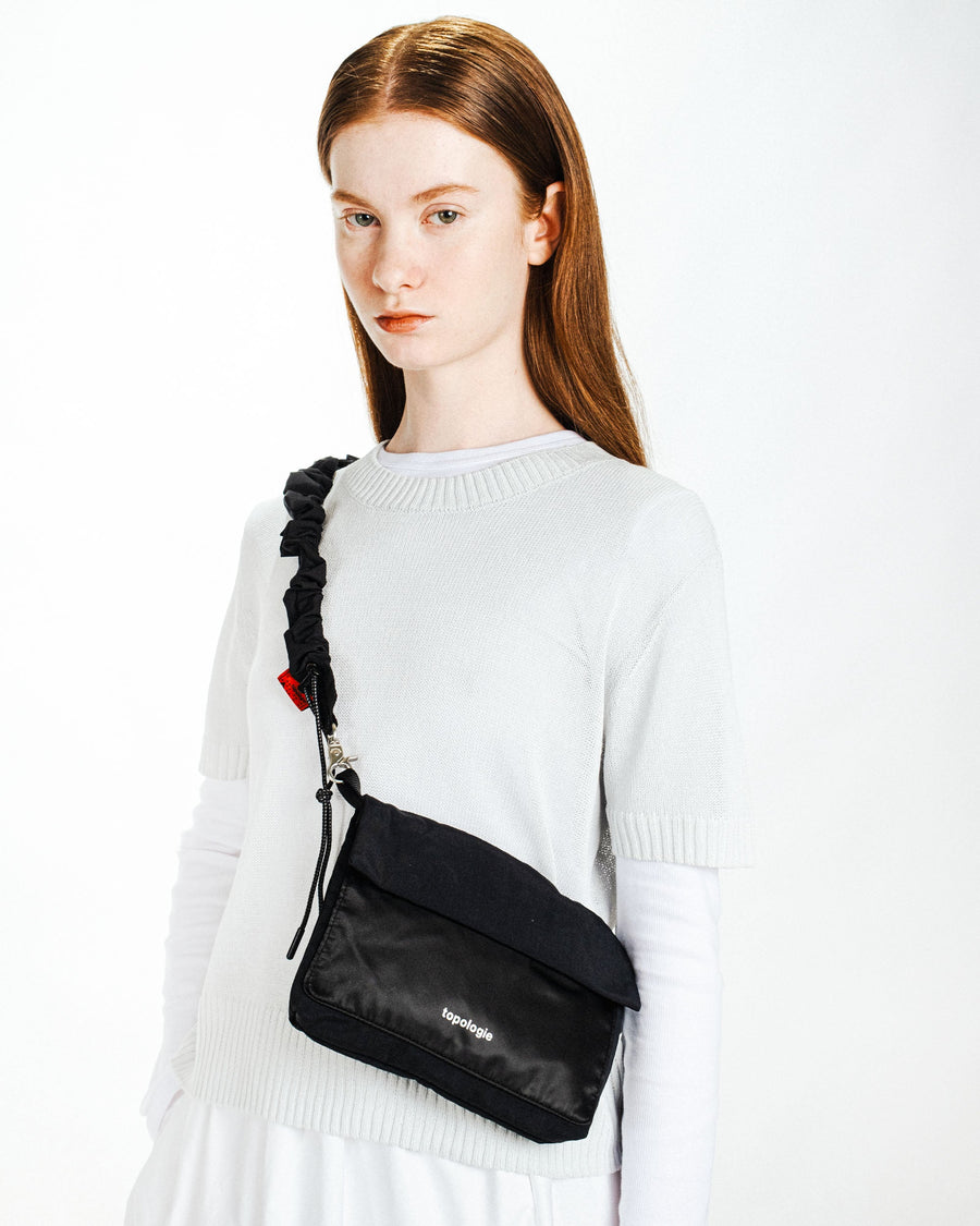 Musette Small / Black (Tech Sateen) / 20mm Sling / Moss Stripe