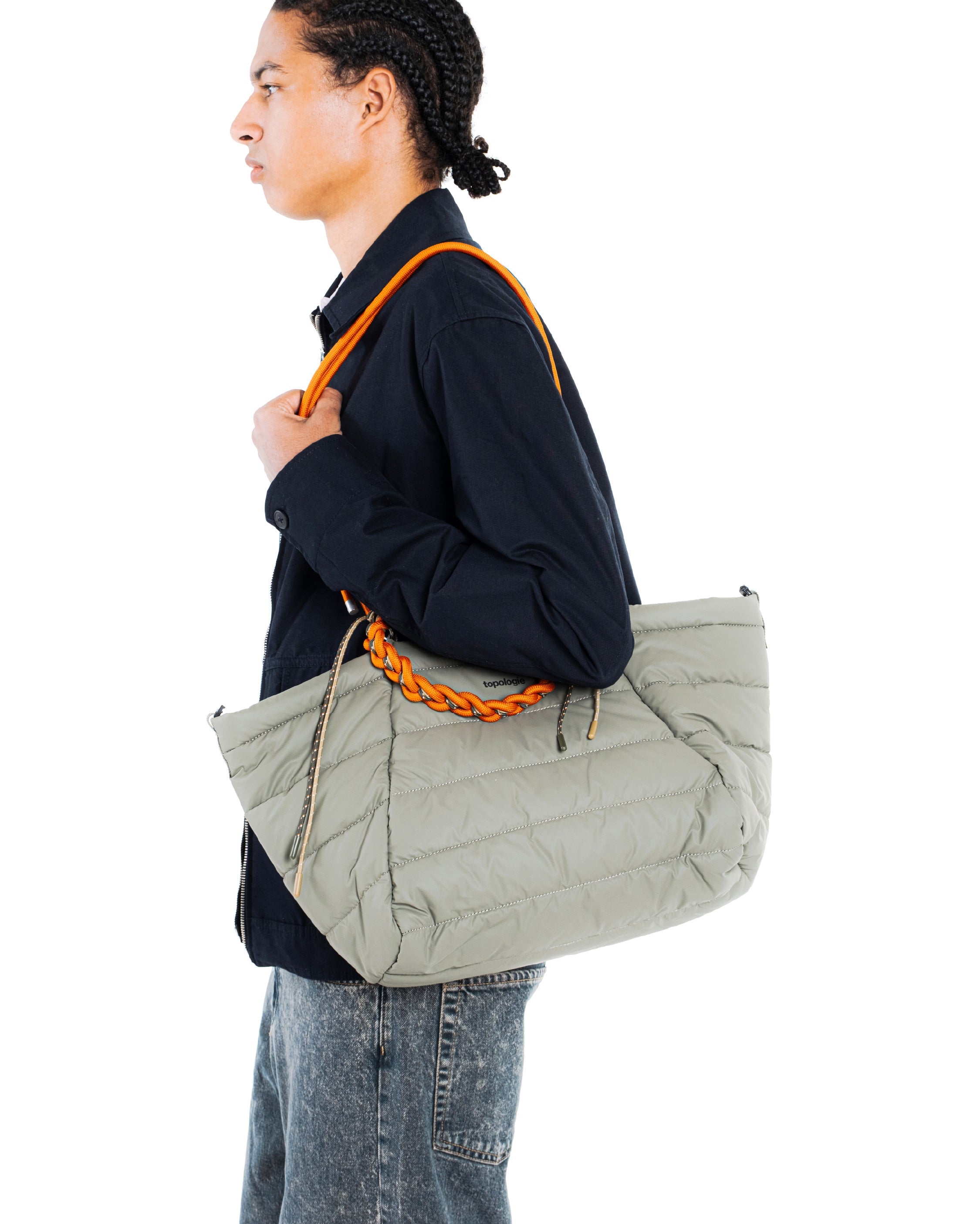 Sac fourre-tout « Marche » moyen / Couleur « Marshmallow » / Boucle en corde de 10 mm / Motif « Magpie Lattice »
