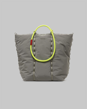 Cloud Tote / Moss (Tech Sateen) / 10mm Rope Loop / Neon Yellow Solid