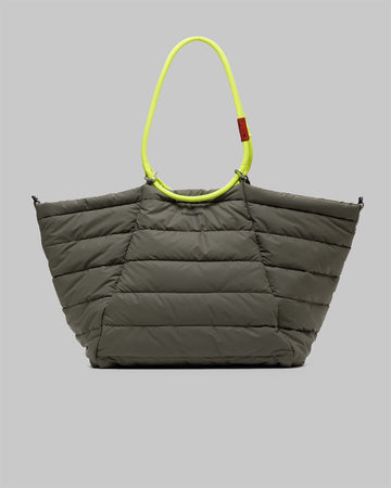 Marche Tote Large / Moss (Puffer) / 10mm Rope Loop / Neon Yellow Solid