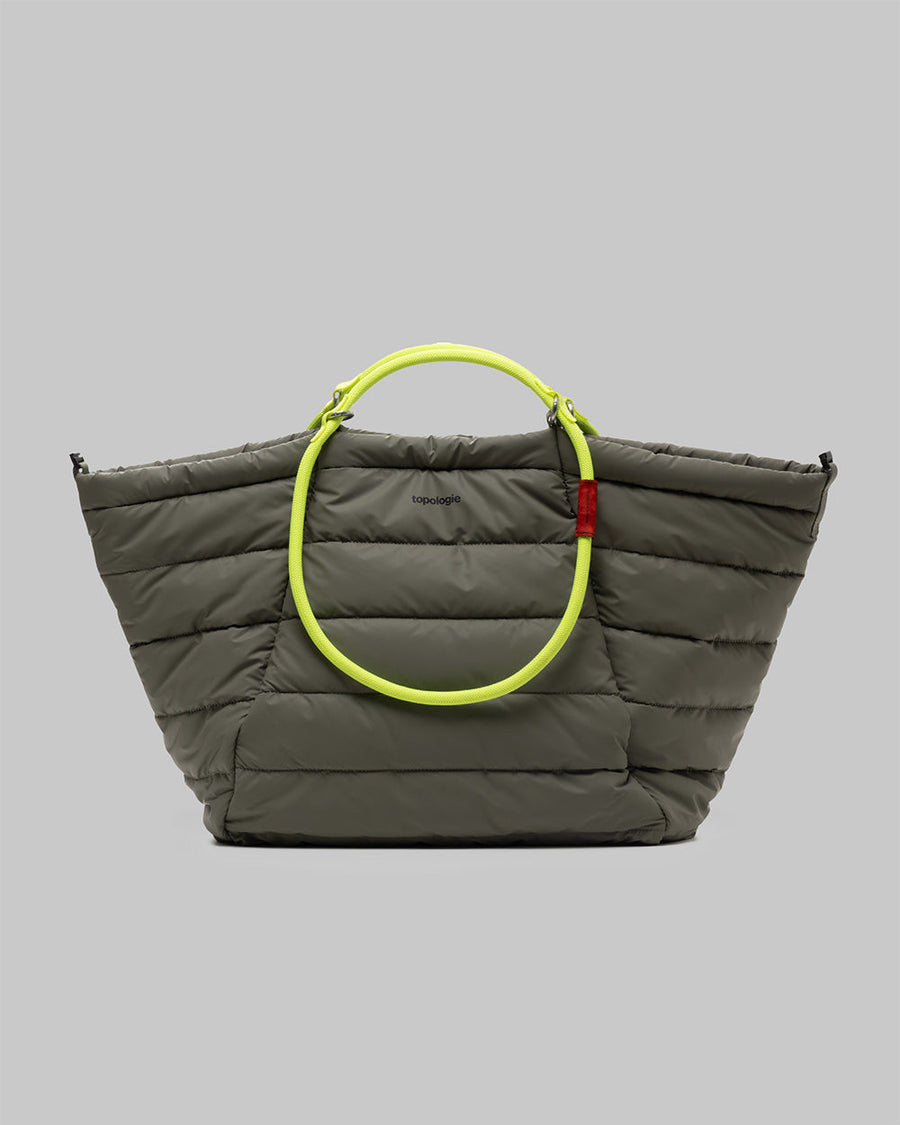 Marche Tote Large / Moss (Puffer) / 10mm Rope Loop / Neon Yellow Solid