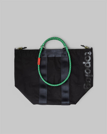 Summit Tote Medium / Black / 10mm Rope Loop / Green Patterned