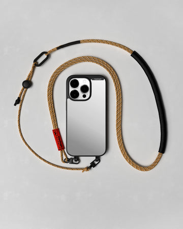 Bump Phone Case / Matte Black / Silver Mirror / 3.0mm Khaki Patterned