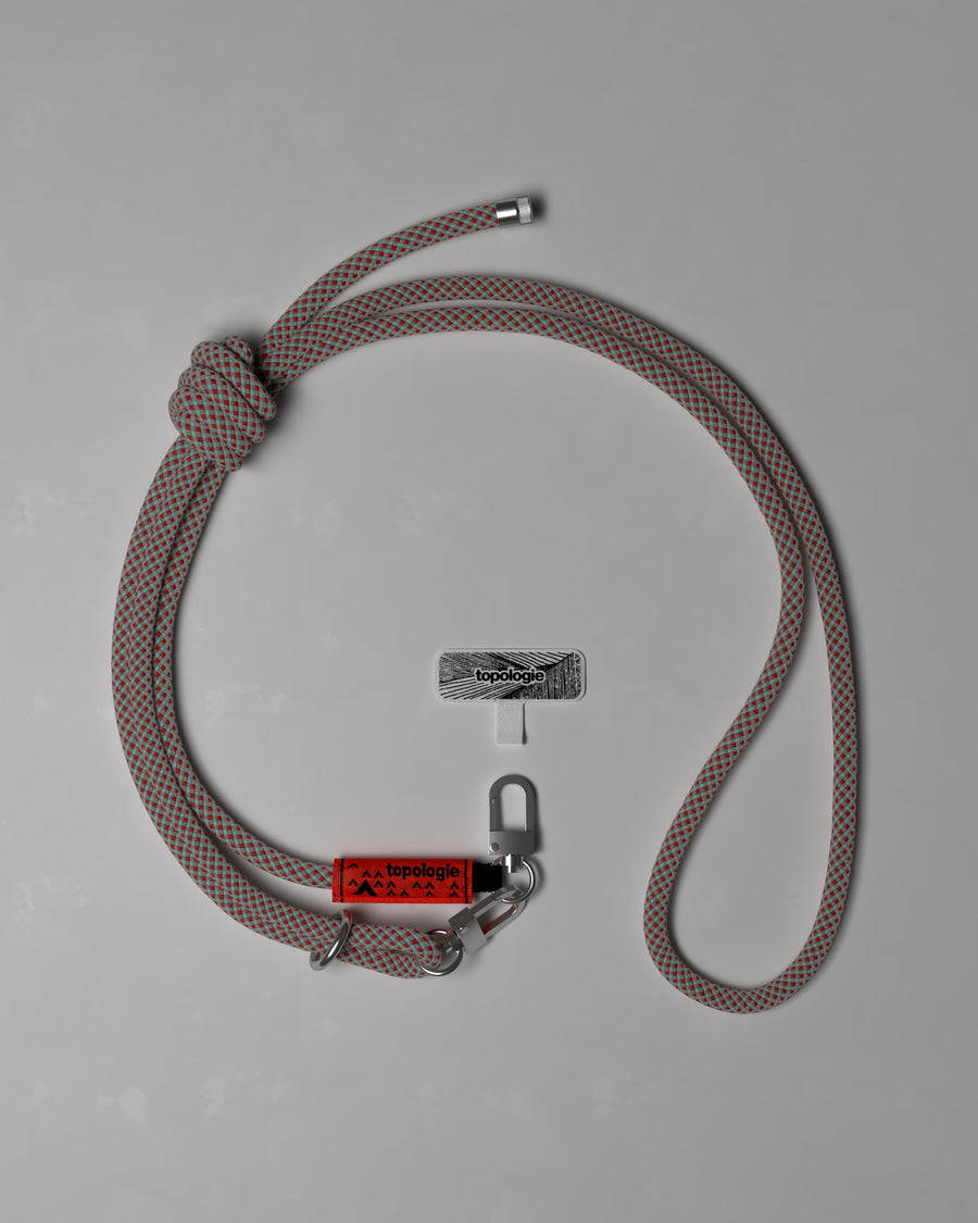 8.0mm Rope / Grey Red Blue Lattice + Phone Strap Adapter