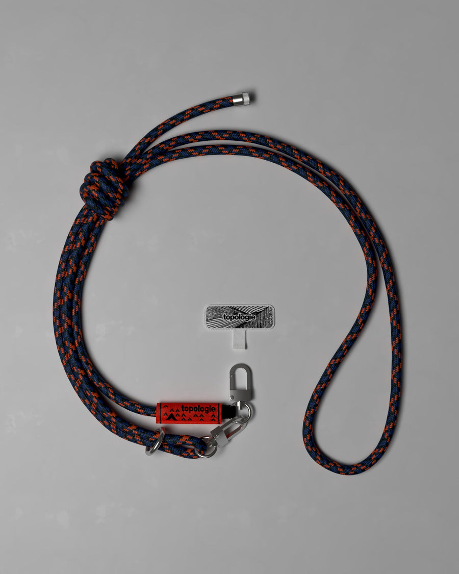 8.0mm Rope / Navy Orange + Phone Strap Adapter