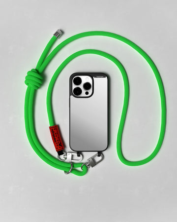 Bump Phone Case / Matte Black / Silver Mirror / 8.0mm Green Solid