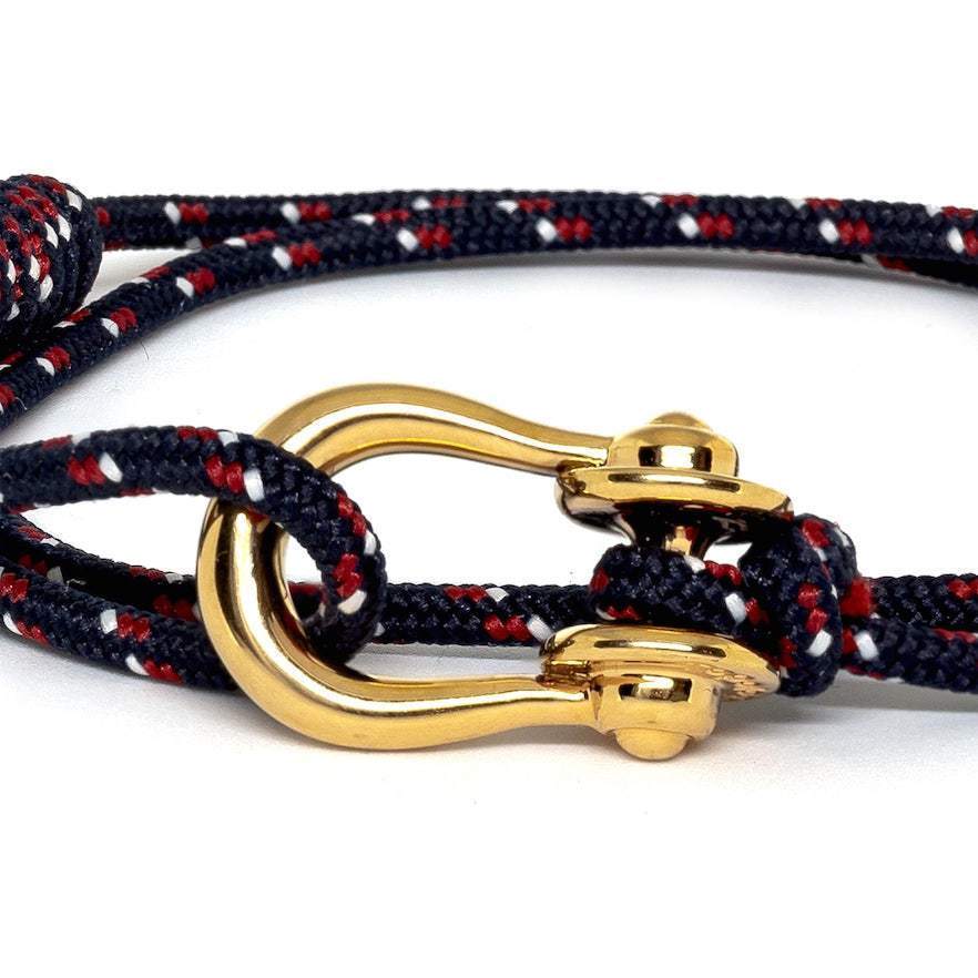 Kalymnos / Navy Patterned Gold Bracelet