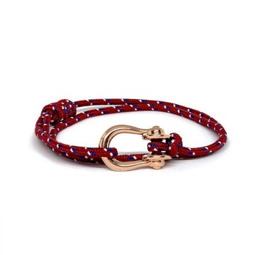 Kalymnos / Red Patterned Rose Gold Bracelet