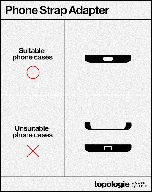 Phone Strap Adapter + Cordon 10mm / Noir Réfléchissant