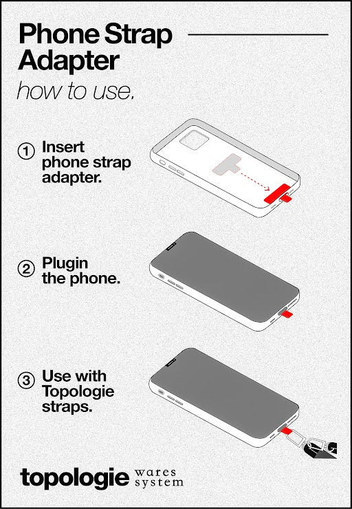 Phone Strap Adapter + Cordon 8.0mm / Rouge / Sauge Treillis